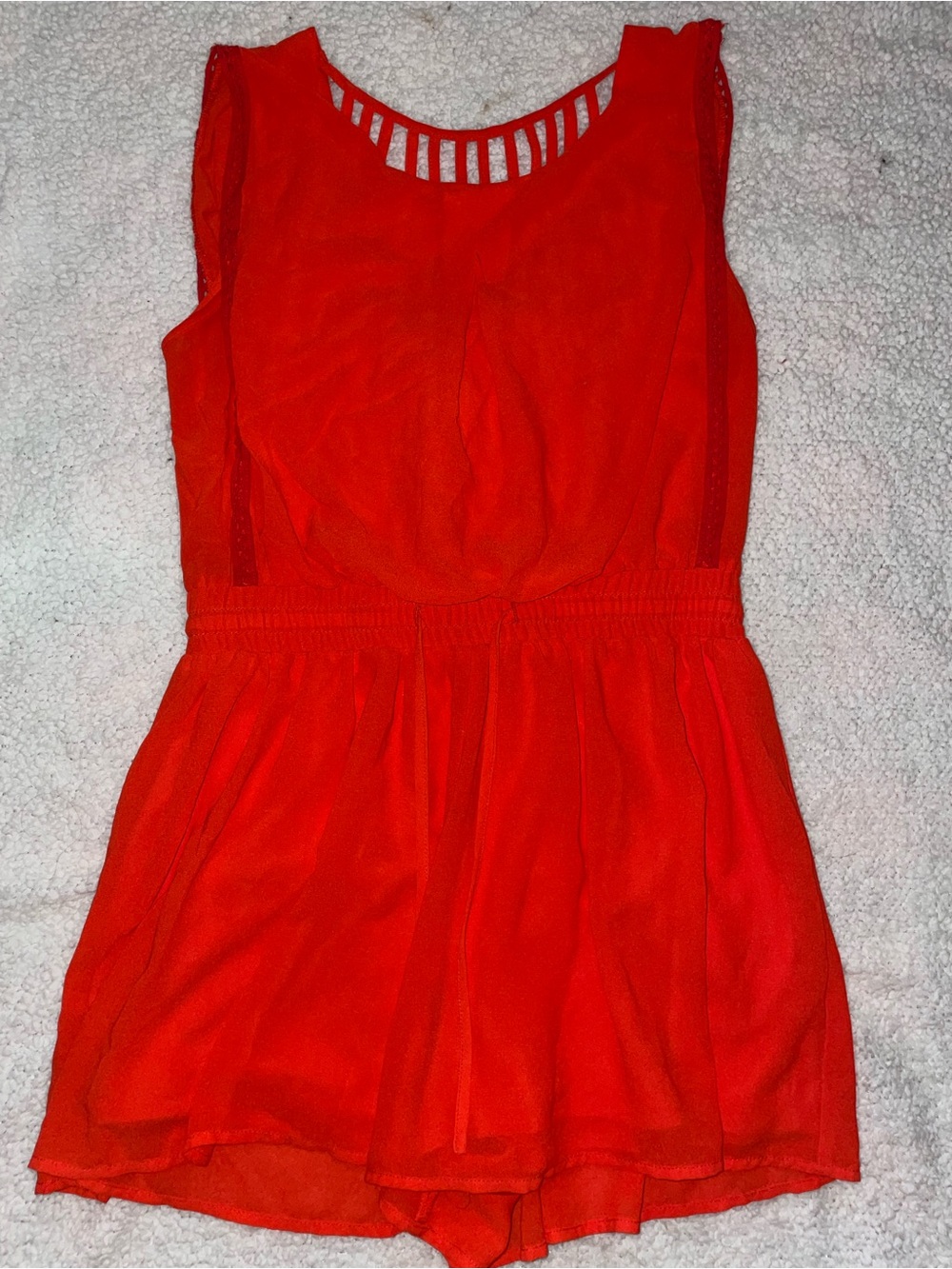 Bright Orange Sleeveless One-Piece Romper